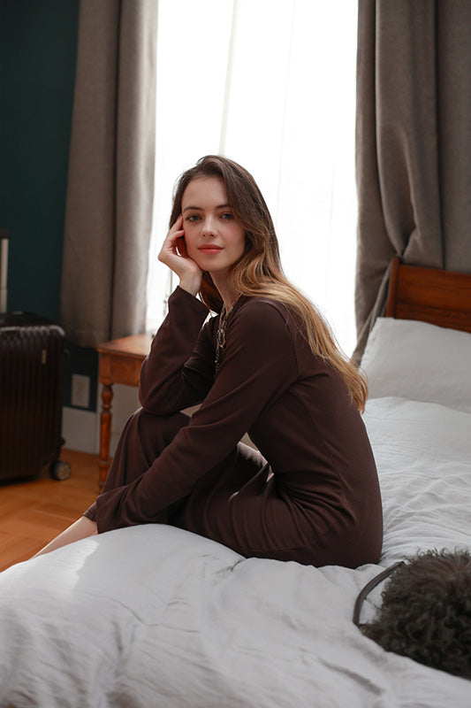 Crew Neck Dress Long(BR)