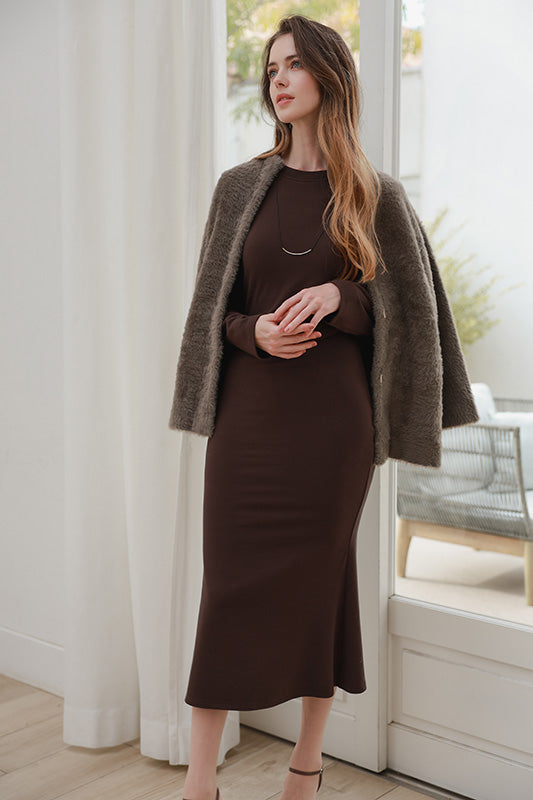 Crew Neck Dress Long(BR)