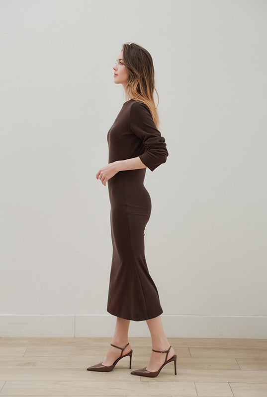 Crew Neck Dress Long(BR)