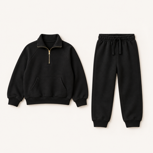 Kids Half-Zip Set (BK)