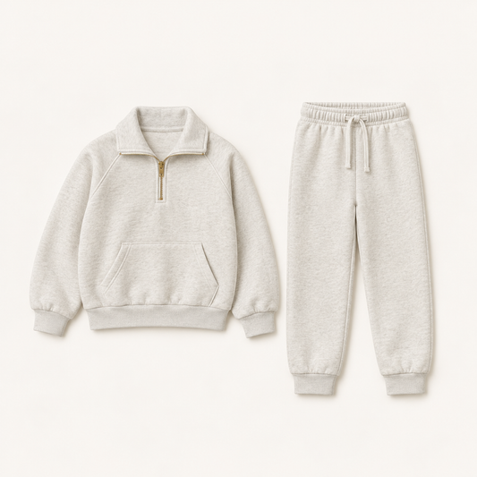 Kids Half-Zip Set (WH)